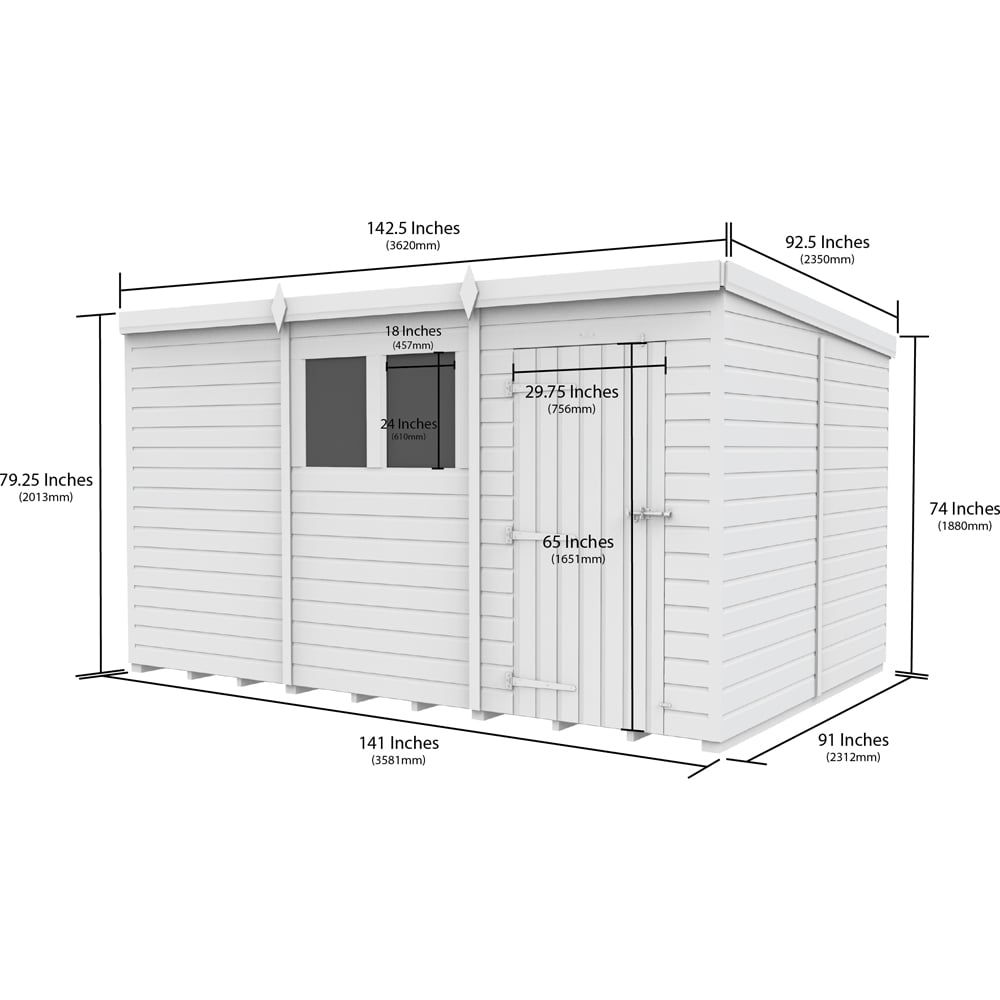 DIY Sheds 12 x 8ft Tongue and Groove Timber Pent Garden Shed Image 9