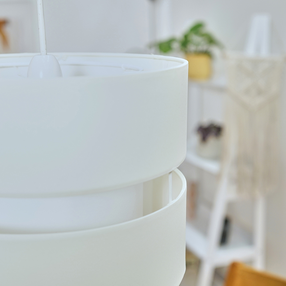 ValueLights Sophia 2 Tier Cream Ceiling Light Shade Small Image 4
