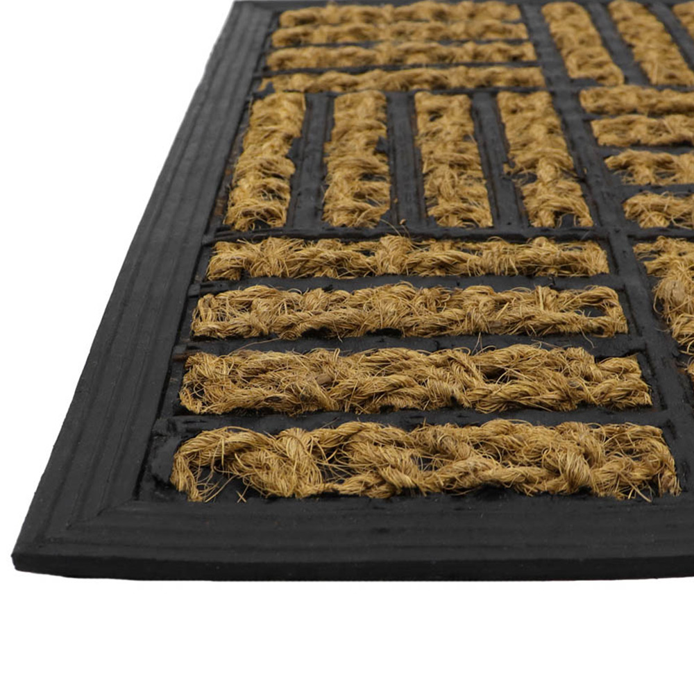 JVL Alba Squares Woven Scraper Doormat 40 x 60cm Image 4