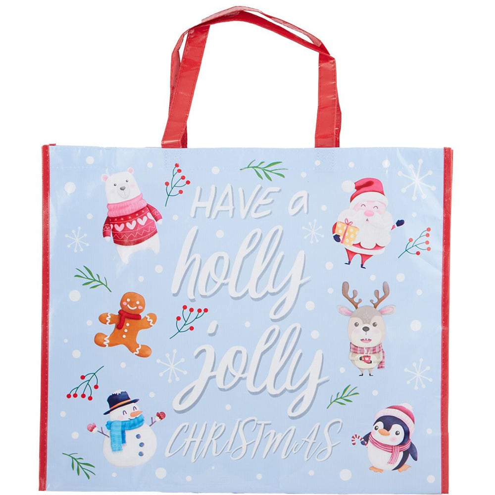 Christmas Scene Shopper Bag Blue - Blue Image 1