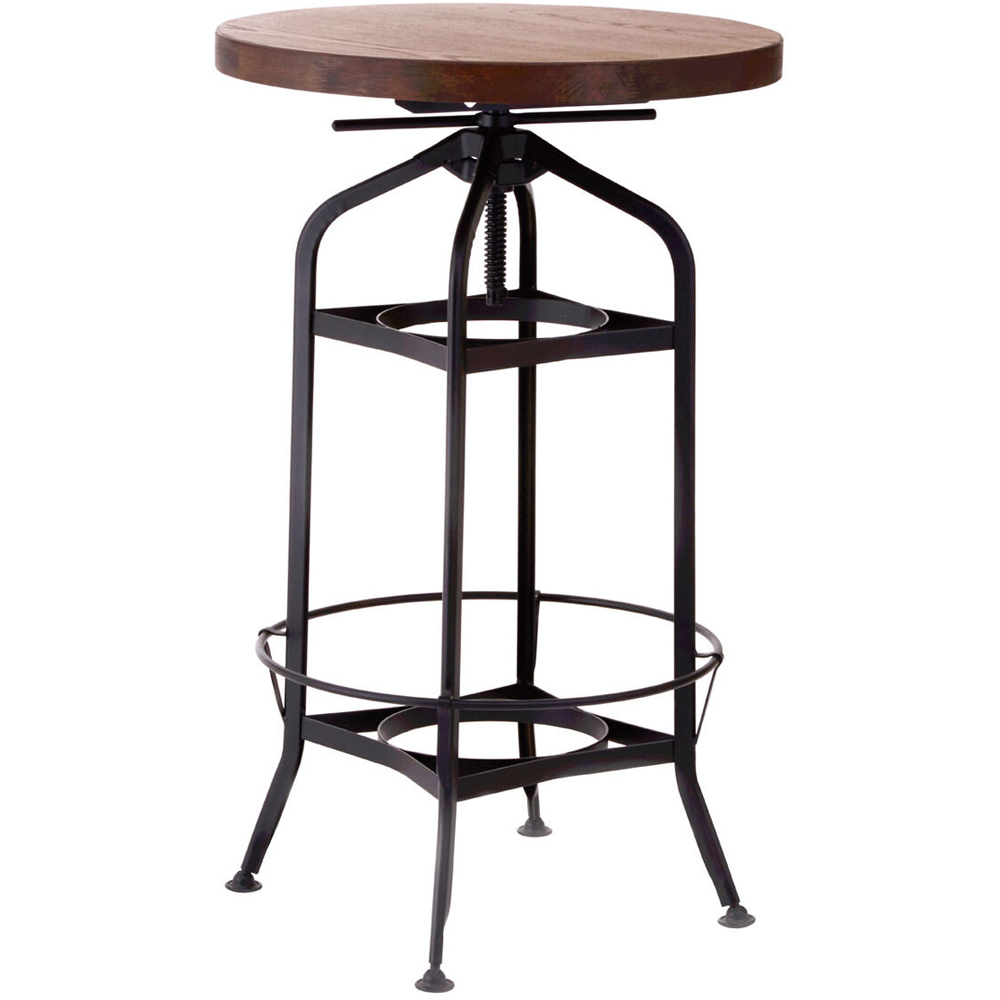 Premier Housewares New Foundry Walnut and Black Metal Bar Table Image 2