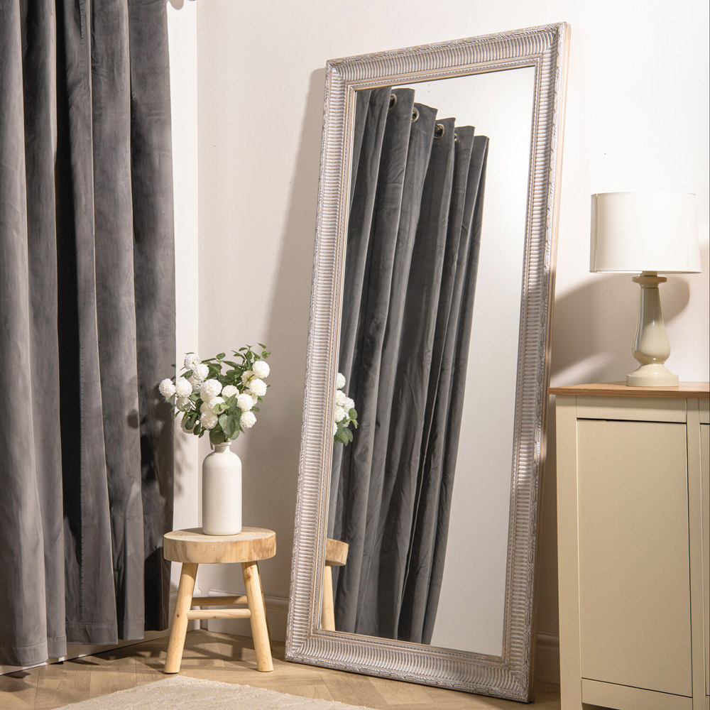 Iyla Carved Washed Wooden Mirror Image 11