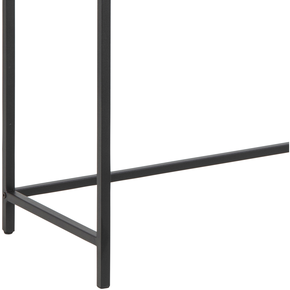 Florence Seaford Single Shelf Oak Top Black Metal Console Table Image 8