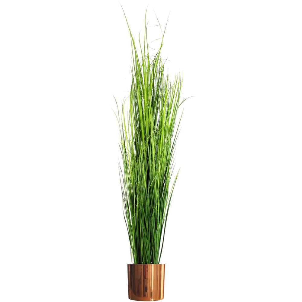 Leaf Extra Large Grass Artificial Plant with Copper Metal Planter 130cm Image 1