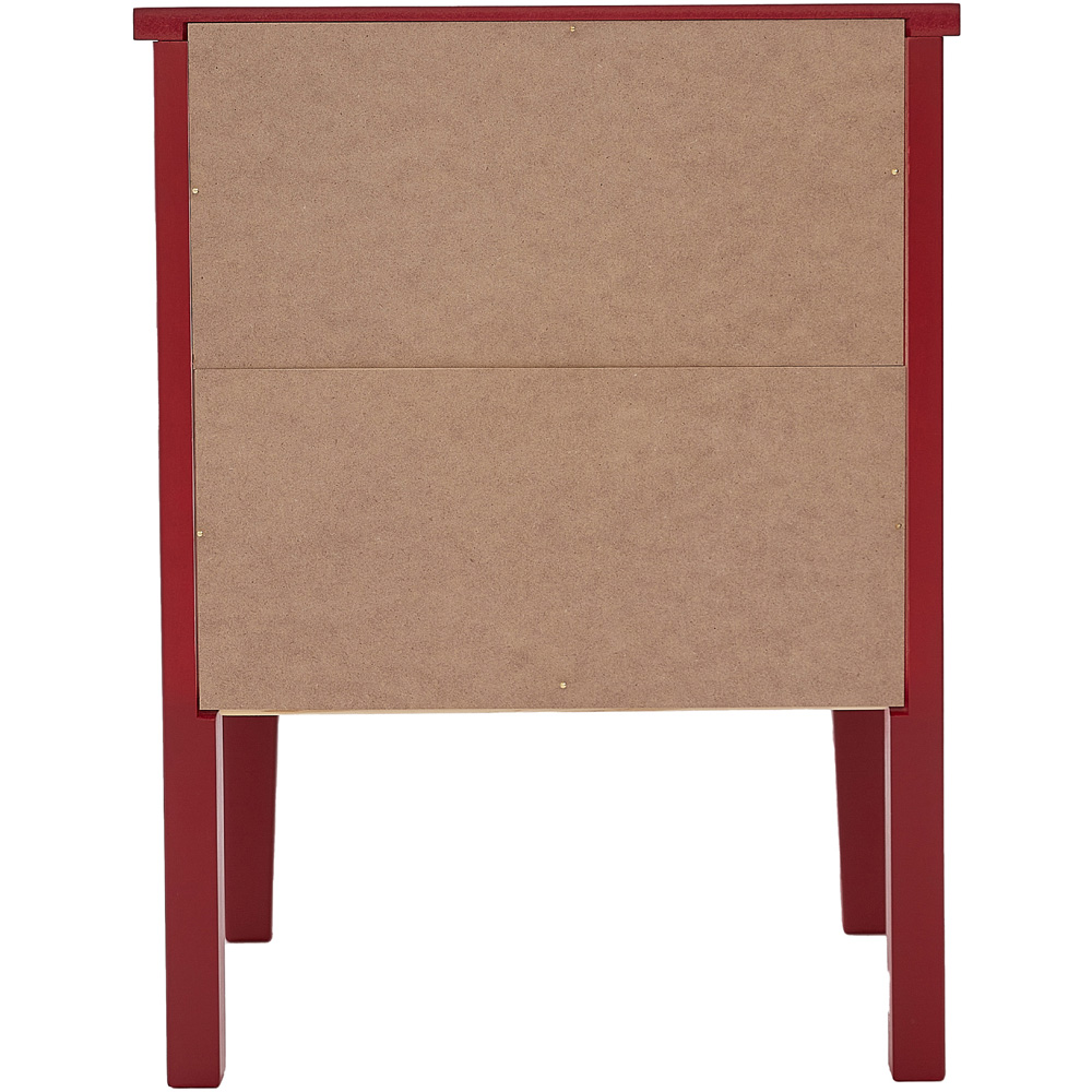 Palau 2 Drawer Red Bedside Table Image 4