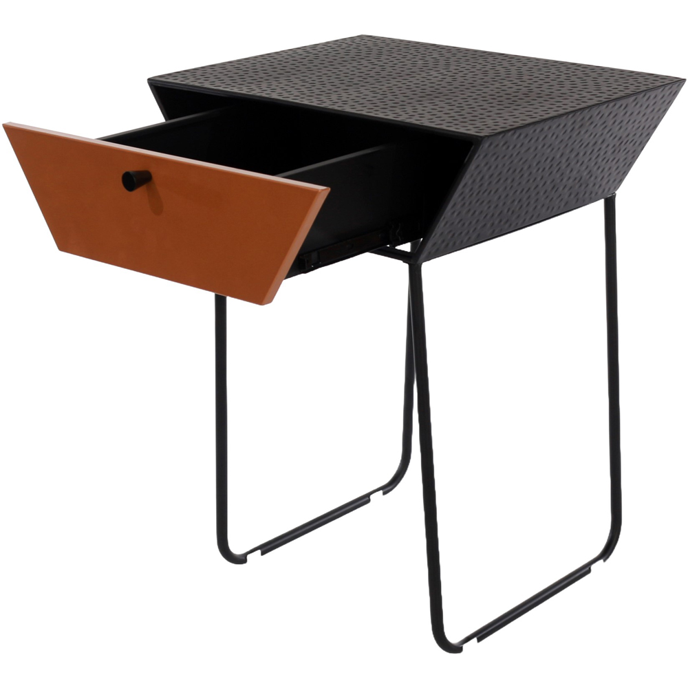 Core Products Apollo Single Drawer Copper and Black Metal Bedside Cabinet Image 4