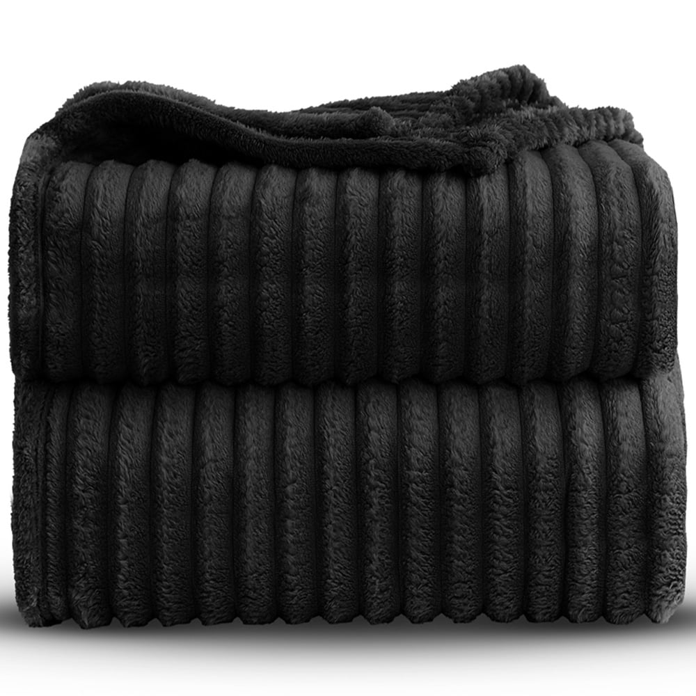 Velosso Bellissima Black Plush Throw 150 x 200cm Image 3