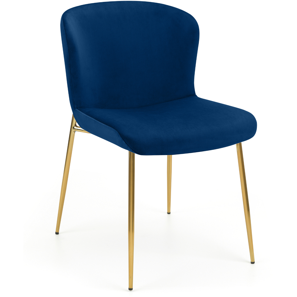 Julian Bowen Harper Set of 2 Blue Dining Chairs Image 3