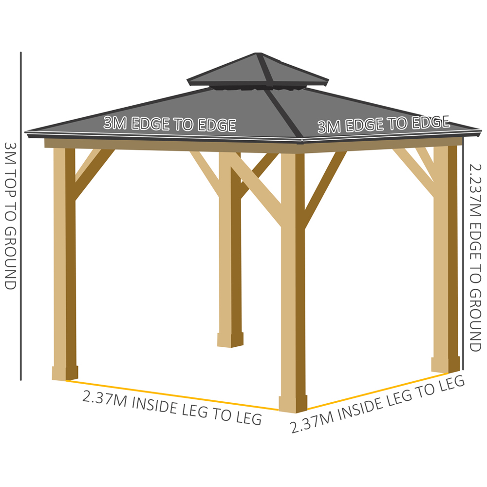 Outsunny 3 x 3m Patio Canopy Shelter Gazebo Image 6
