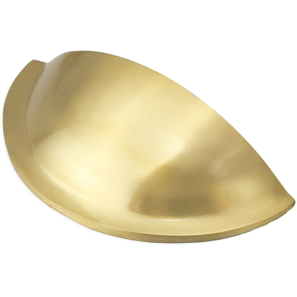 Spira Brass Satin Brass Small Slim Cup Pull Drawer Handle Image 2