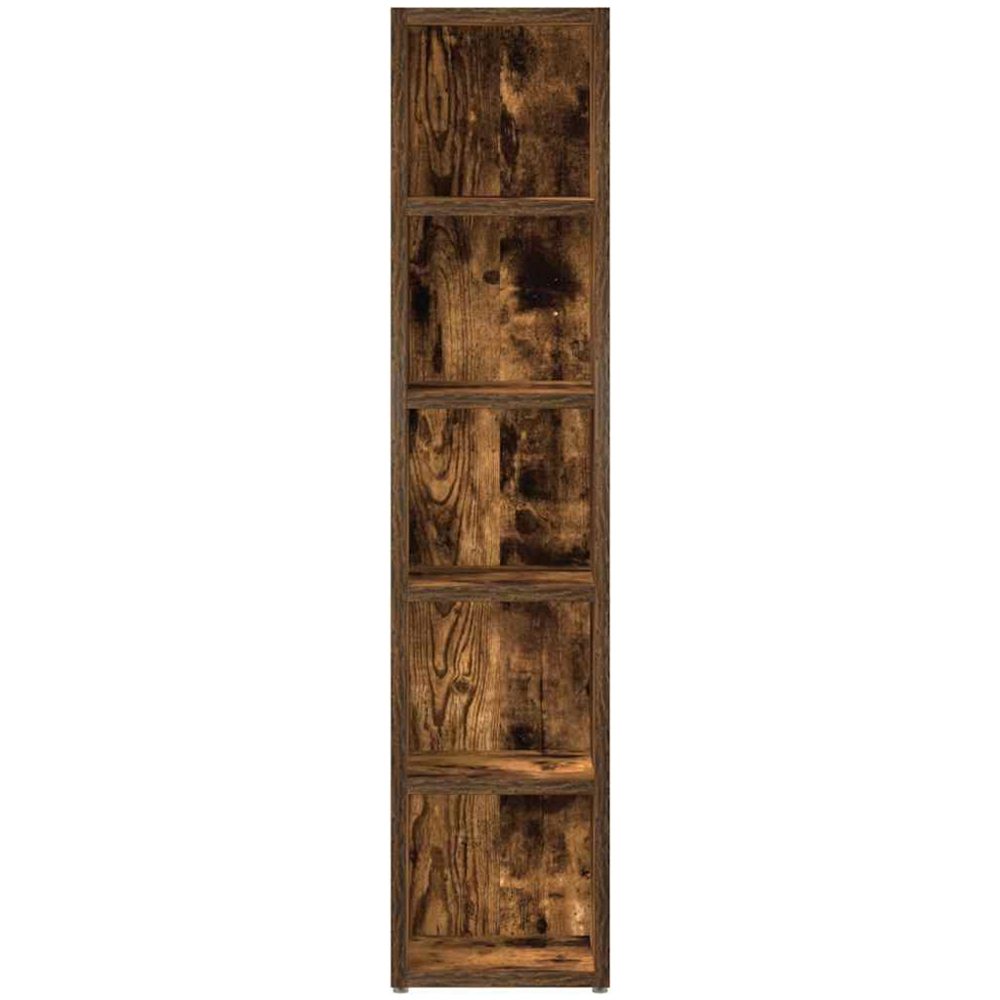 vidaXL 5 Shelf Smoked Oak CD Cabinet Set of 2 Image 5