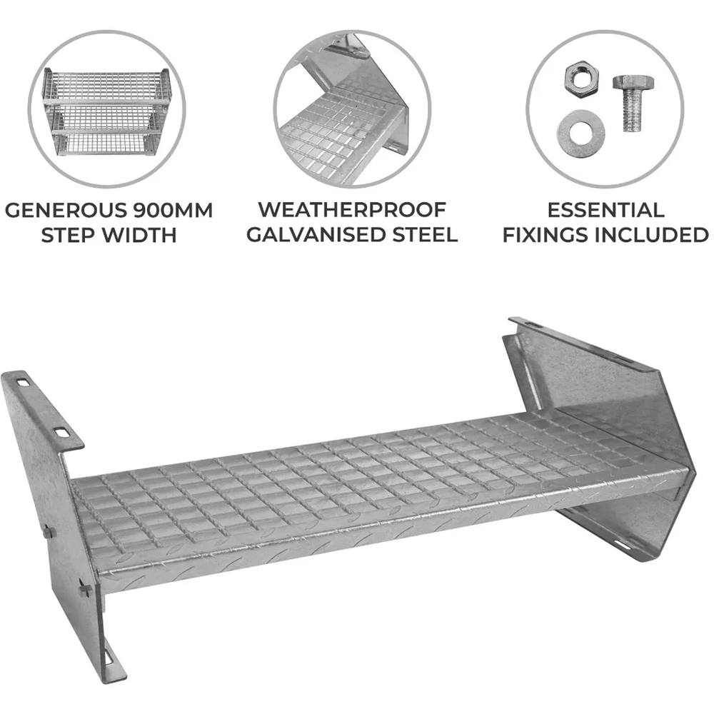 Monstershop 900mm Additional Galvanised Steel Steps Image 4