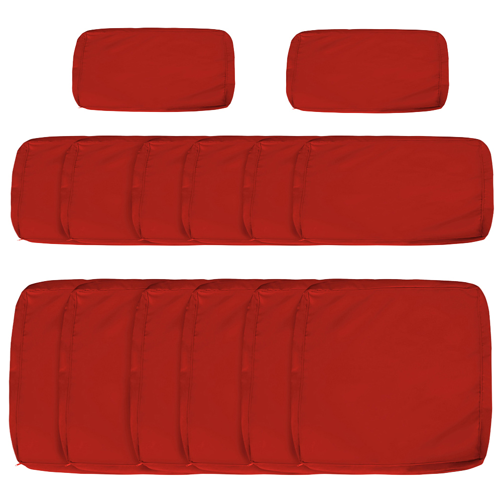 Outsunny 6 Seater Red Garden Sofa Set Cover 14 Pack Image 1