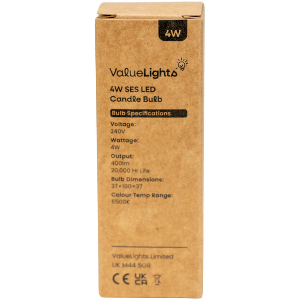 ValueLights 4W 6500K Cool White E14 Candle LED Light Bulb 6 Pack Image 4