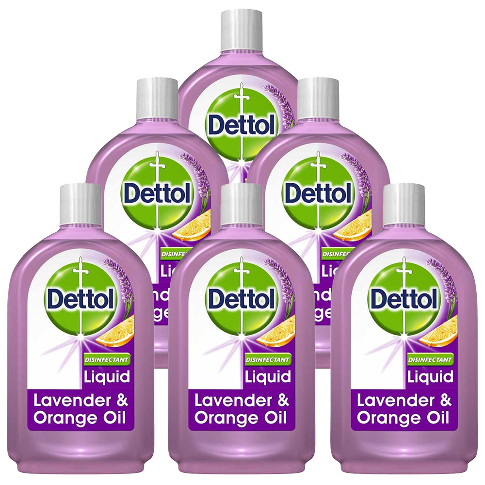 Dettol Lavender and Orange Oil Rainbow Disinfectant Case of 6 x 500ml Image 1