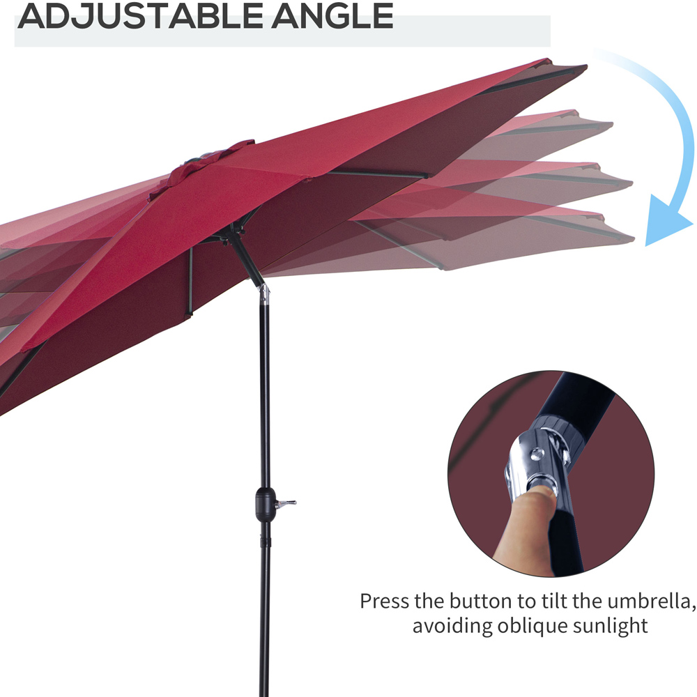 Outsunny Wine Red Crank and Tilt Parasol 3m Image 4