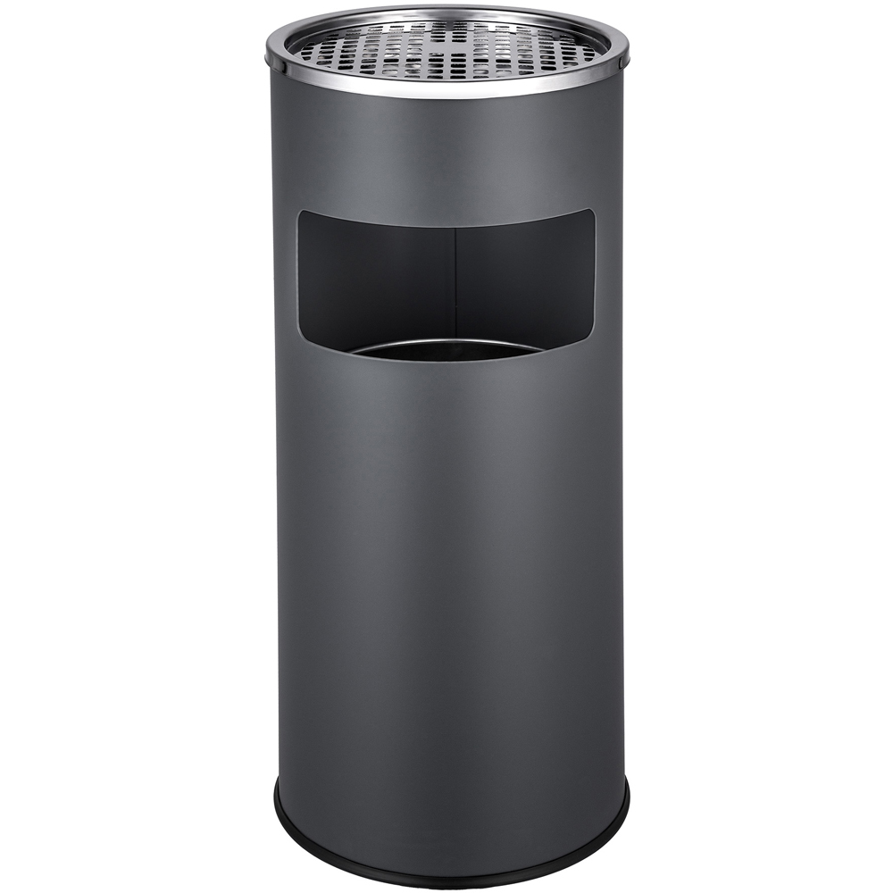 tectake Anthracite Ashtray with Bin Image 1