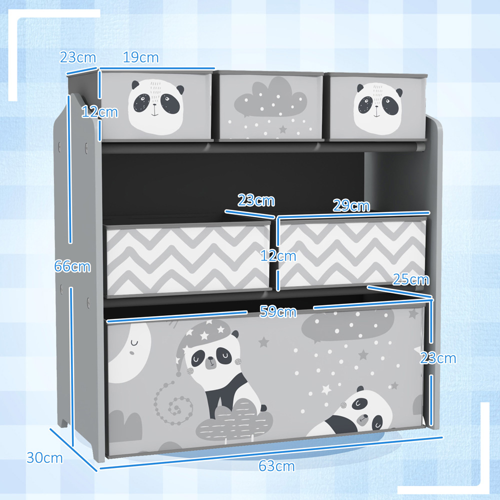 Tommy Toys 6 Box Grey Kids Toy Storage Organiser Image 8