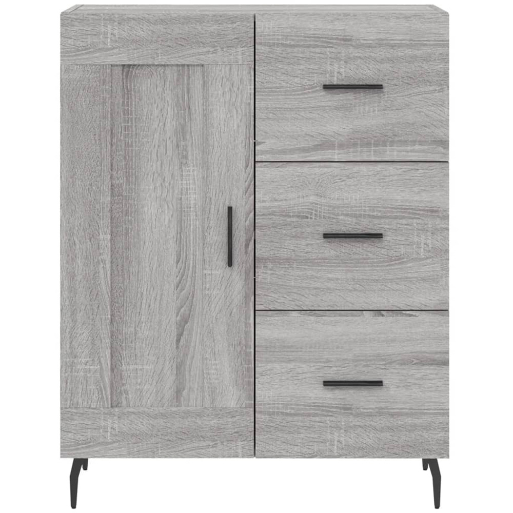 vidaXL Single Door 3 Drawer 3 Shelf Grey Highboard Image 8