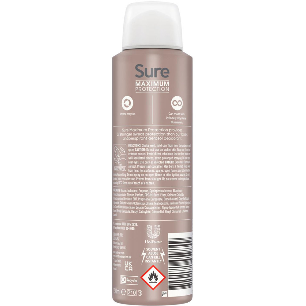 Sure Women Freesia and Water Lily Maximum Protection Anti-Perspirant Spray 150ml 36 Pack Image 3