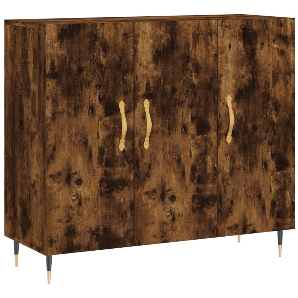 vidaXL 3 Door Smoked Oak Sideboard Image 2