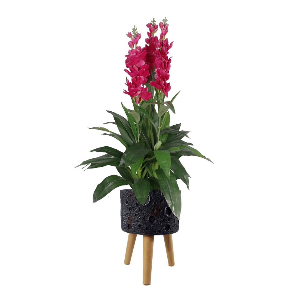 Leaf Moon Black Planter with Stand Image 3