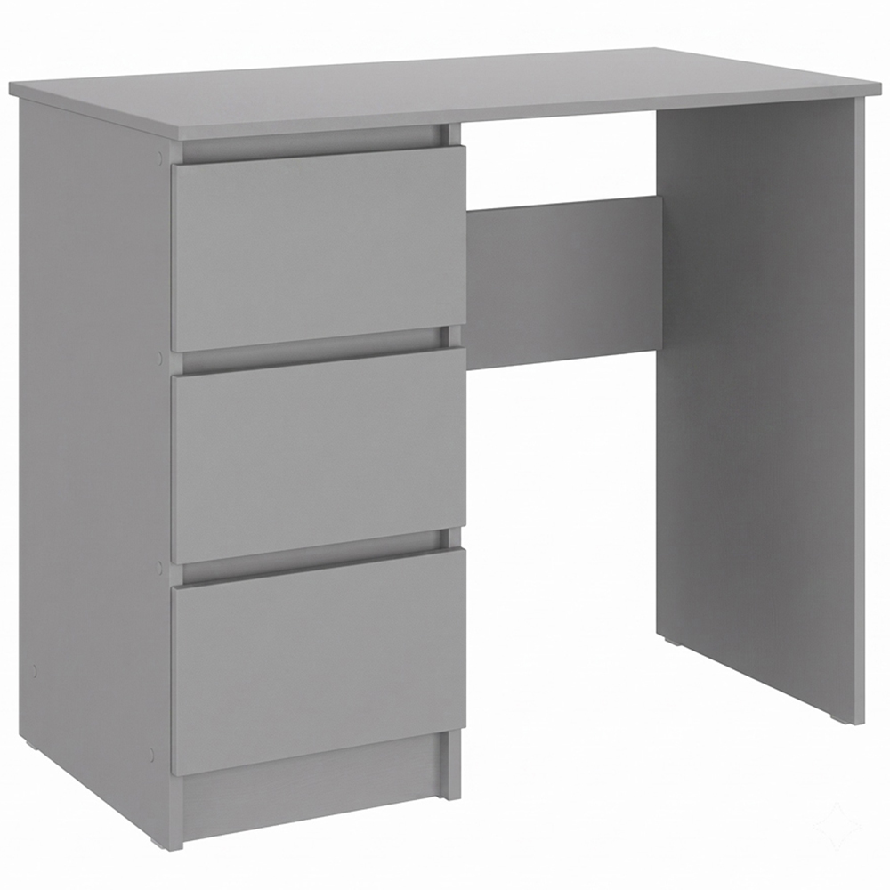 Shefa Line Cina 3 Drawer Compact Computer Desk Grey Image 2