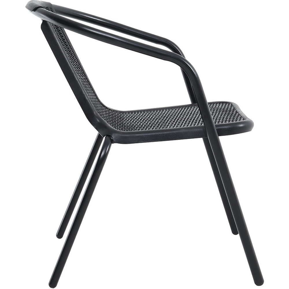 Living and Home Set of 6 Black Wicker Stackable Garden Chair Image 4