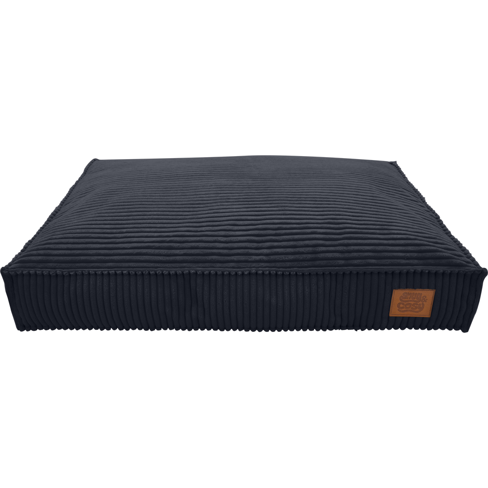 Snug & Cosy San Remo Medium Black Chunky Cord Dog Lounger Bed Image 1