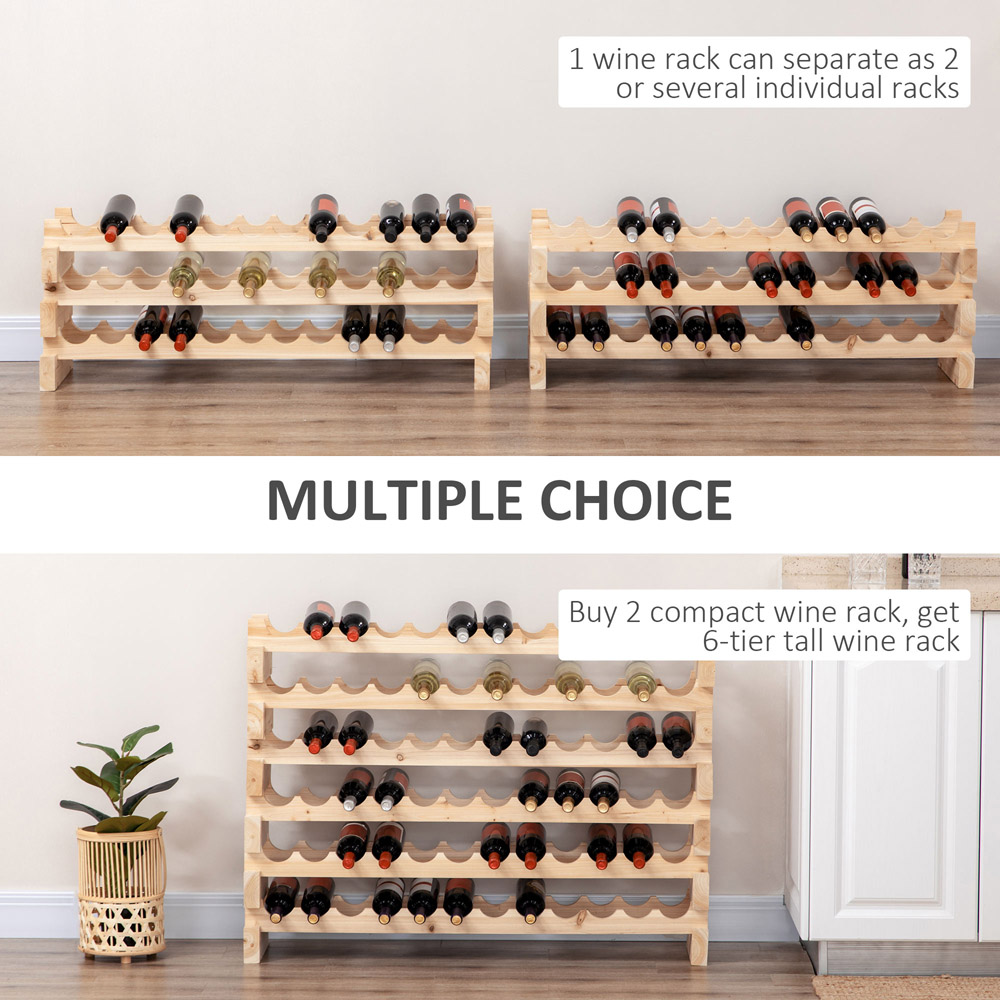 HOMCOM 3 Tier 36 Bottle Shelf Wine Rack Image 5