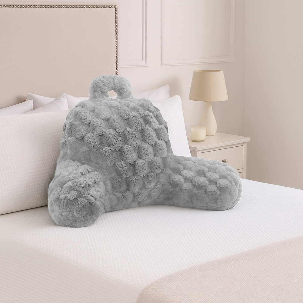 Velosso Silver Chunky Popcorn Back Pillow 65 x 55cm Image 2