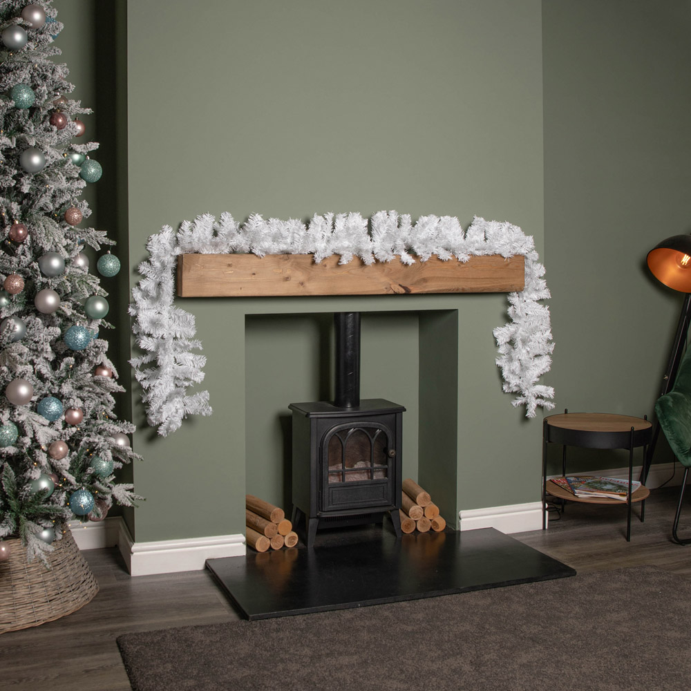 Samuel Alexander White Christmas Garland with PVC Branches 270cm Image 8