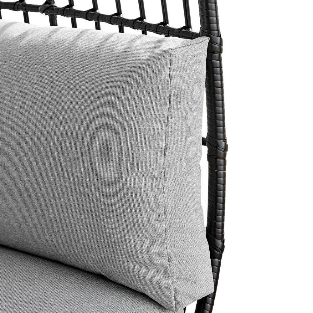 Furniture Box Veza Black Rattan Outdoor Egg Chair with Cushions Image 6