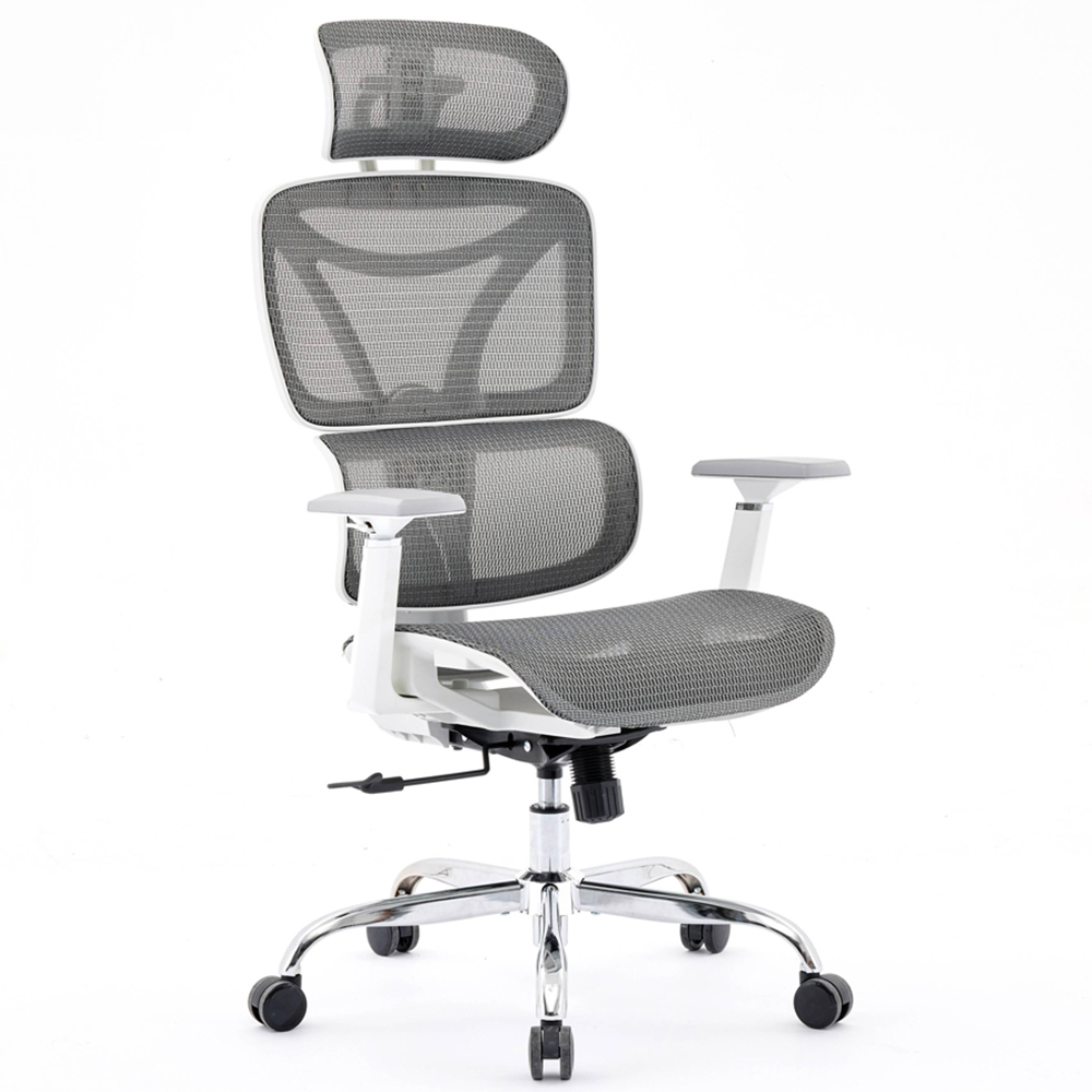 Shankar Elite Grey and White Mesh Office Chair Image 2