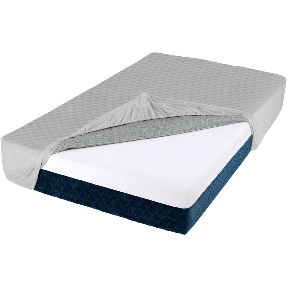 Costway Twin Size Grey Luxury Super Soft Velvet Mattress Protector Image 1