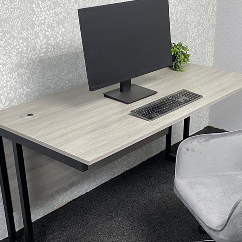Kosy Koala Grey Wooden Office Desk with Velvet Upholstered Chair Image 2