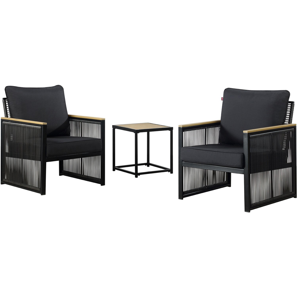 Malay Eiffel 3 Piece Rocker Bistro Set - Black Image 2