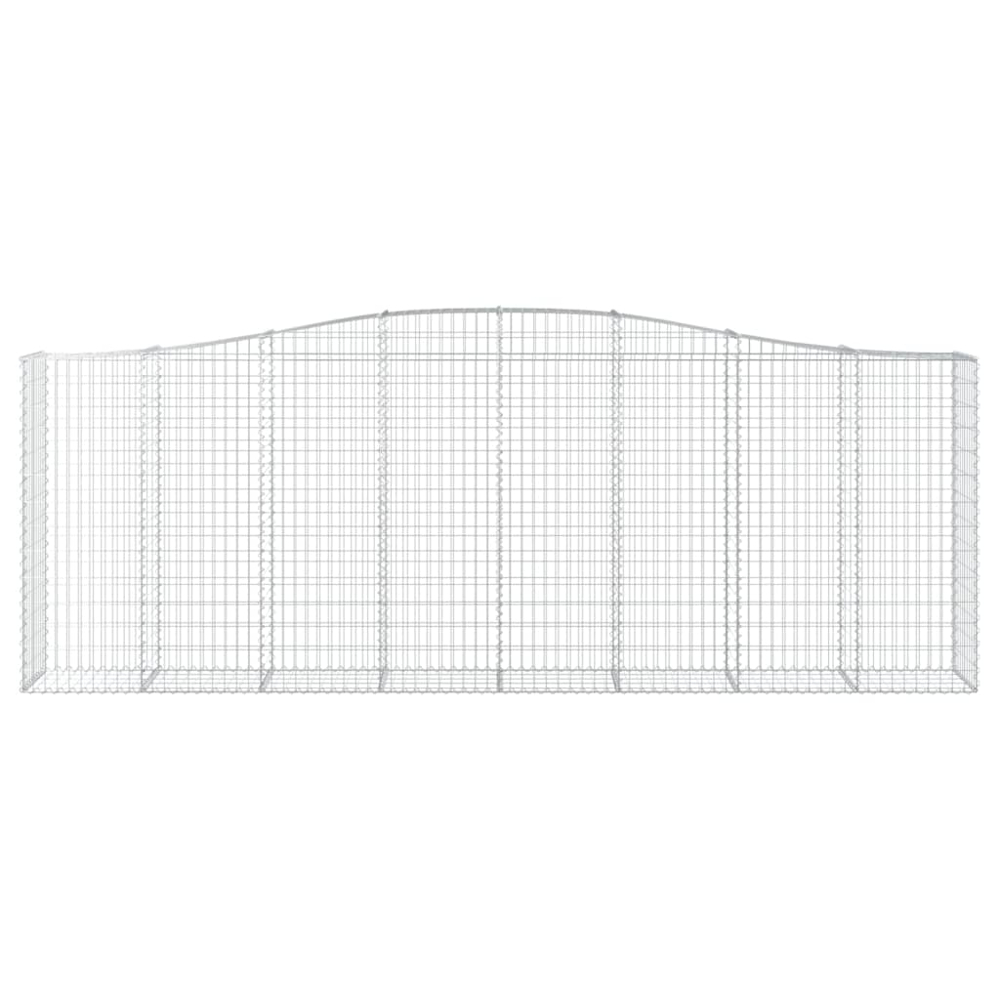vidaXL Silver Galvanised Iron Arched Gabion Basket 400 x 50 x 140/160cm 10 Pack Image 4