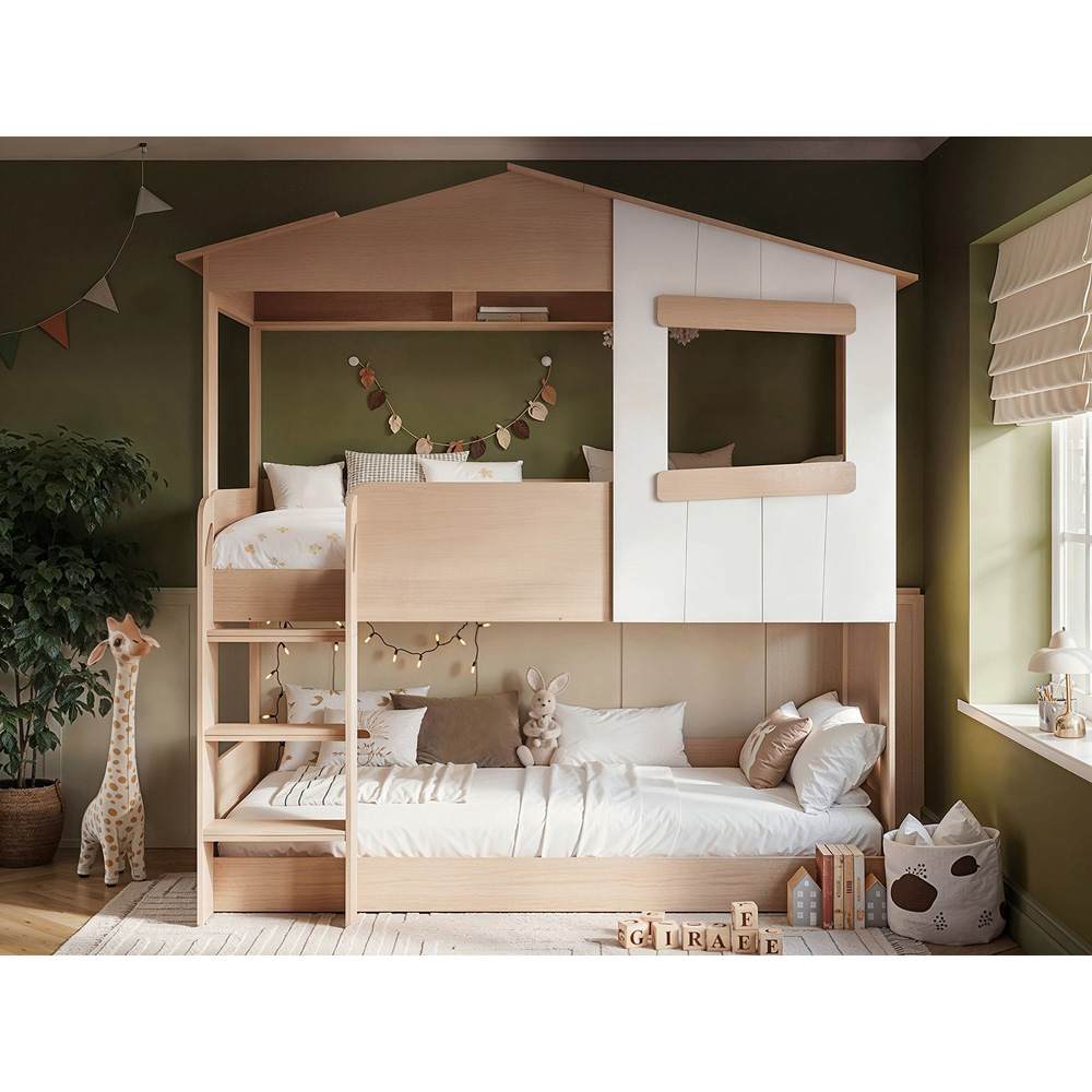 Flair Dreamland Oak Play House Bunk Bed Image 5