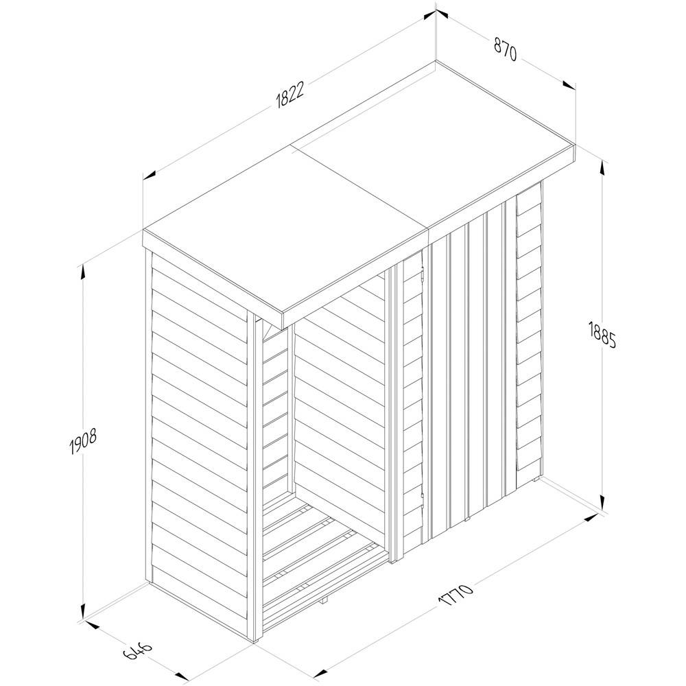 Forest Garden 2.1 x 5.8ft Medium Log and Tool Storage Image 9