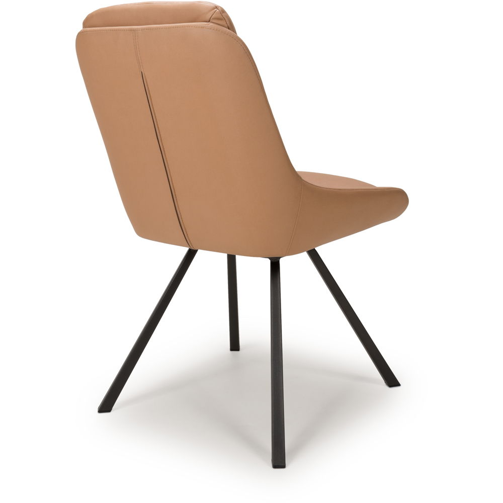 Arnhem Set of 2 Tan Leather Effect Swivel Dining Chair Image 5
