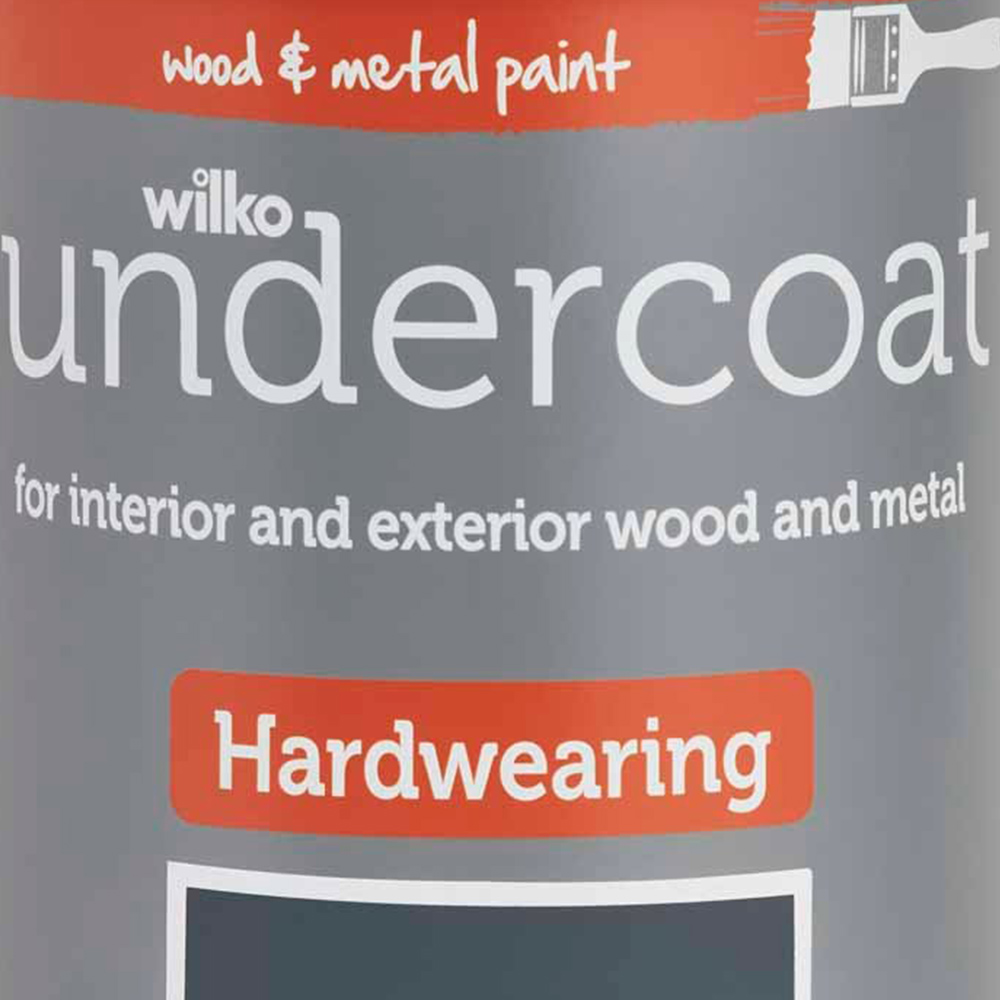 Wilko Wood and Metal Dark Grey Hardwearing Undercoat 750ml Image 3