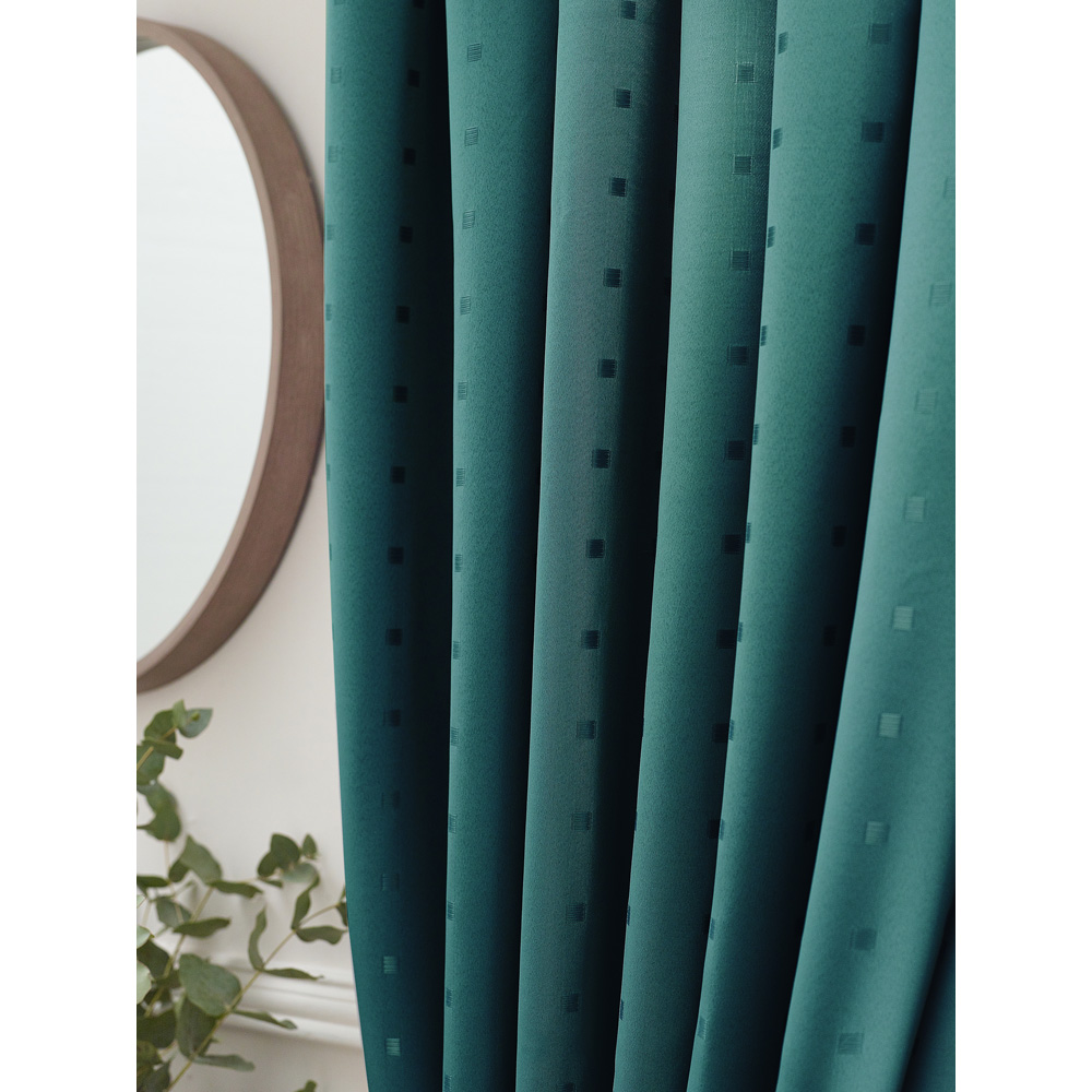Alan Symonds Madison Teal Ring Top Curtain 229 x 229cm Image 4