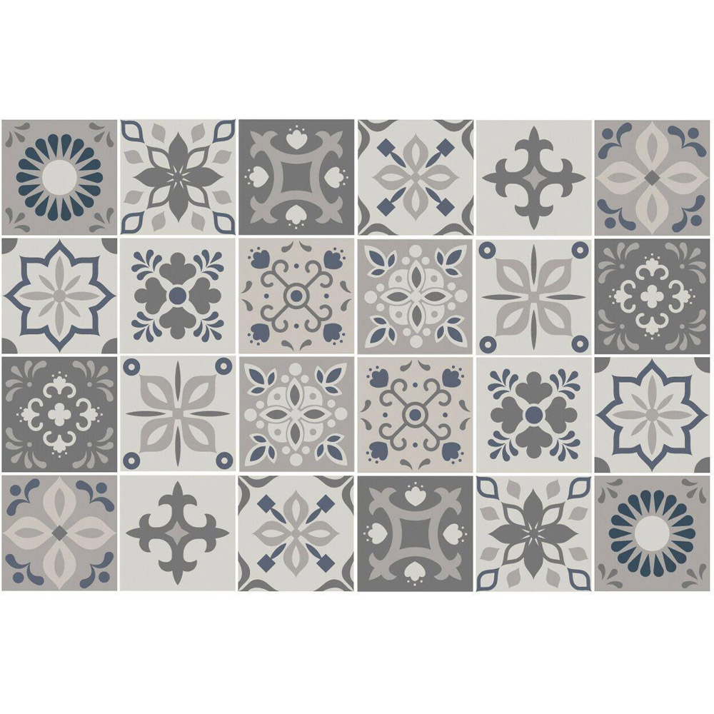 Walplus Palace Light Grey Moroccan Tile Sticker 24 Pack Image 2