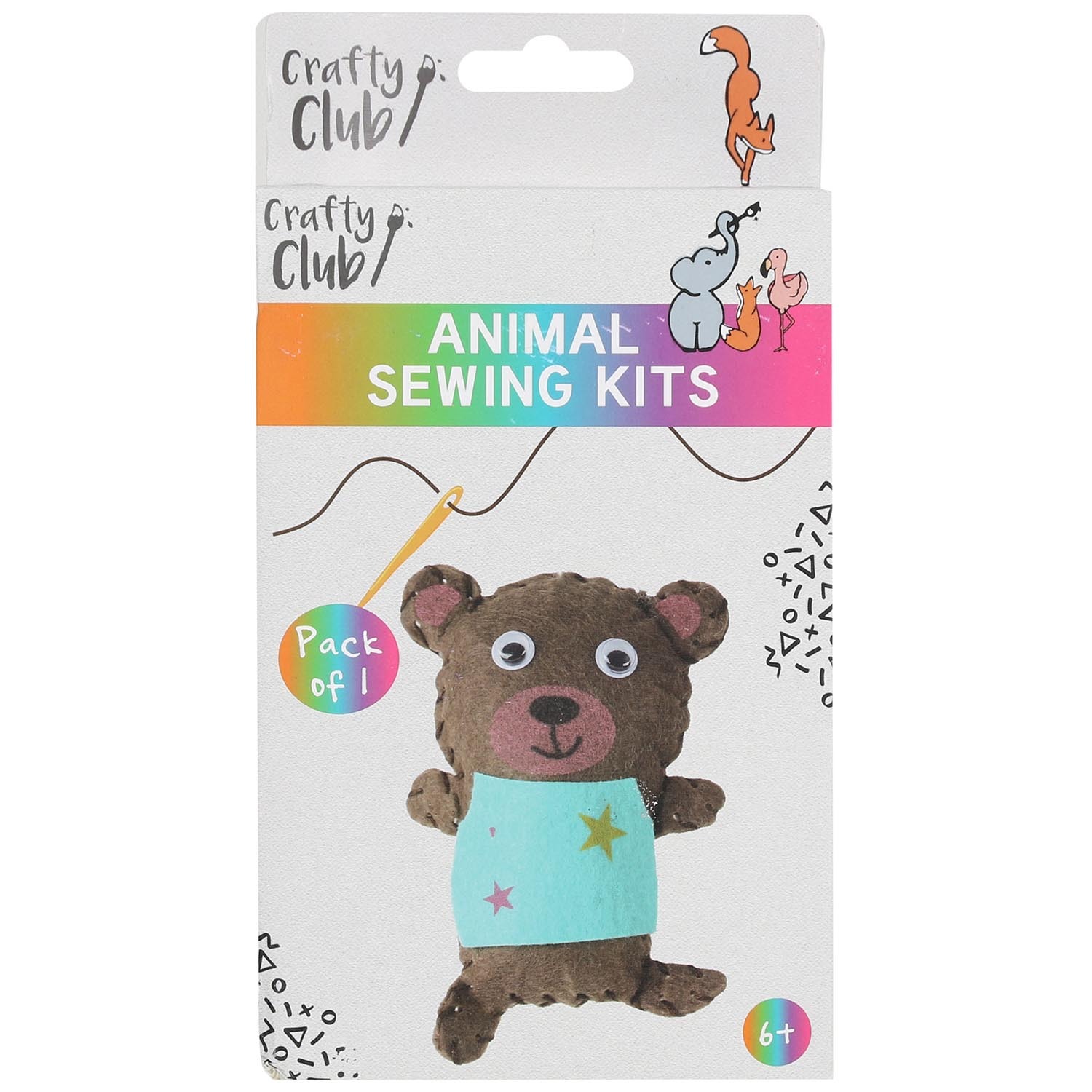 Crafty Club Animal Sewing Kits White Wilko