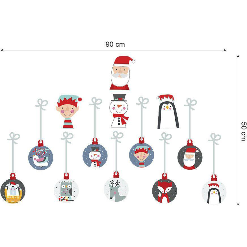 Walplus Christmas Baubles Self Adhesive Wall Stickers 13 Piece Image 4