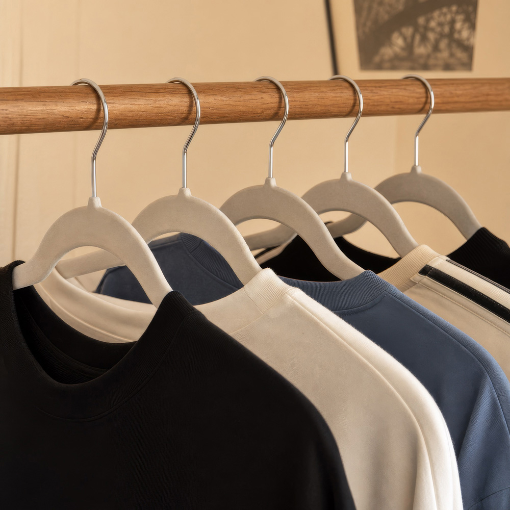 Harbour Housewares Grey Non-Slip Velvet Hangers 45cm 25 Pack Image 3