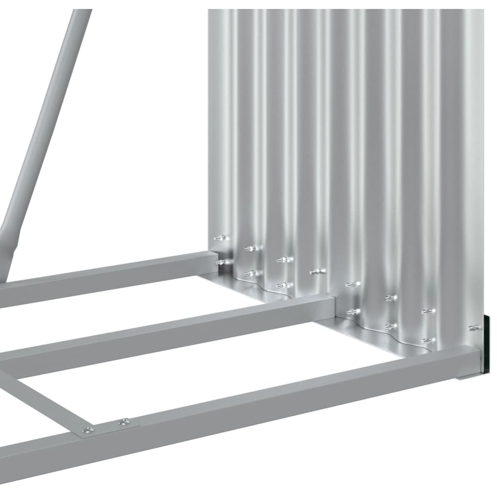 vidaXL Green Galvanised Steel Firewood Log Holder 190 x 80 x 45cm Image 5