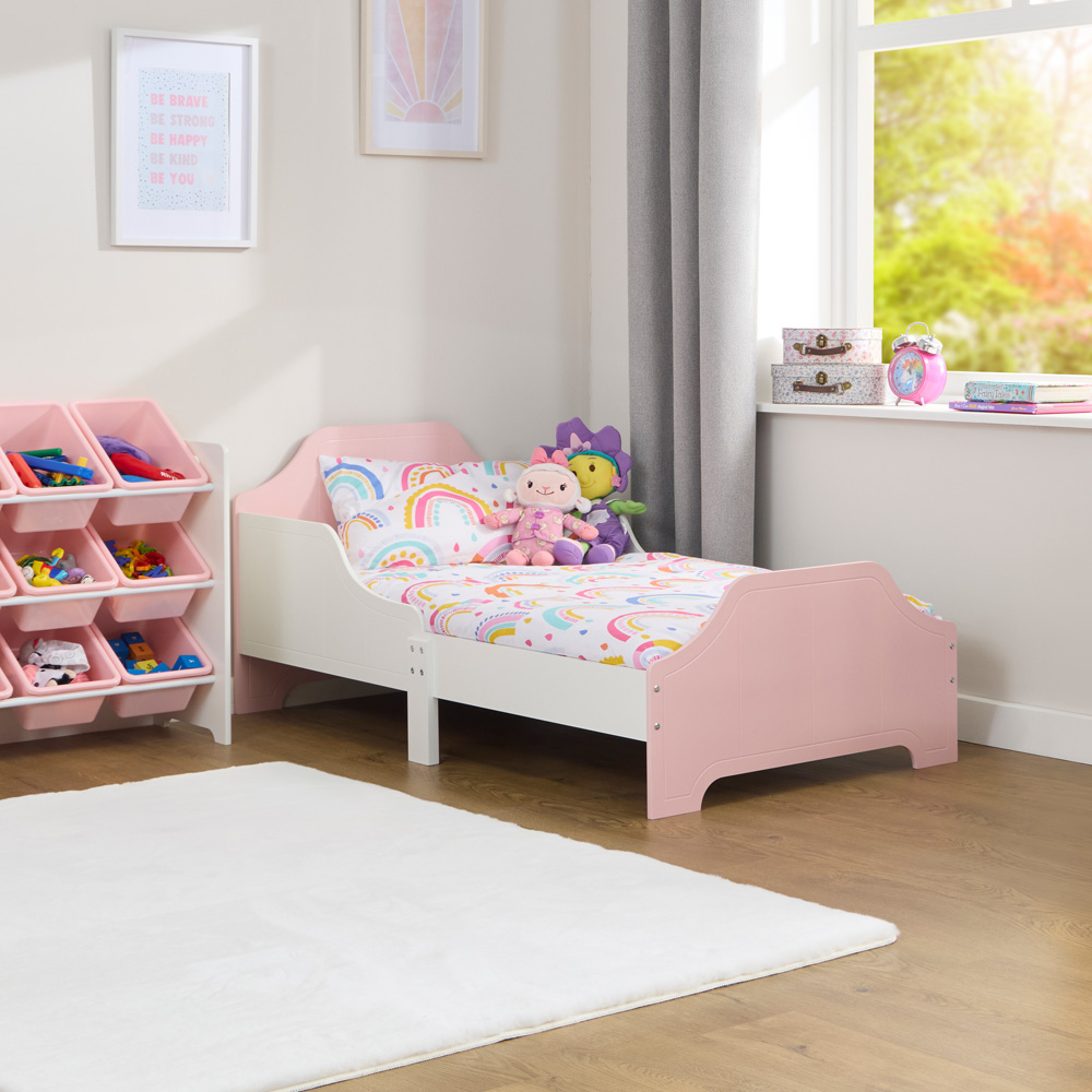 Liberty House Toys Dual Tone White and Pink Toddler Bed Image 7