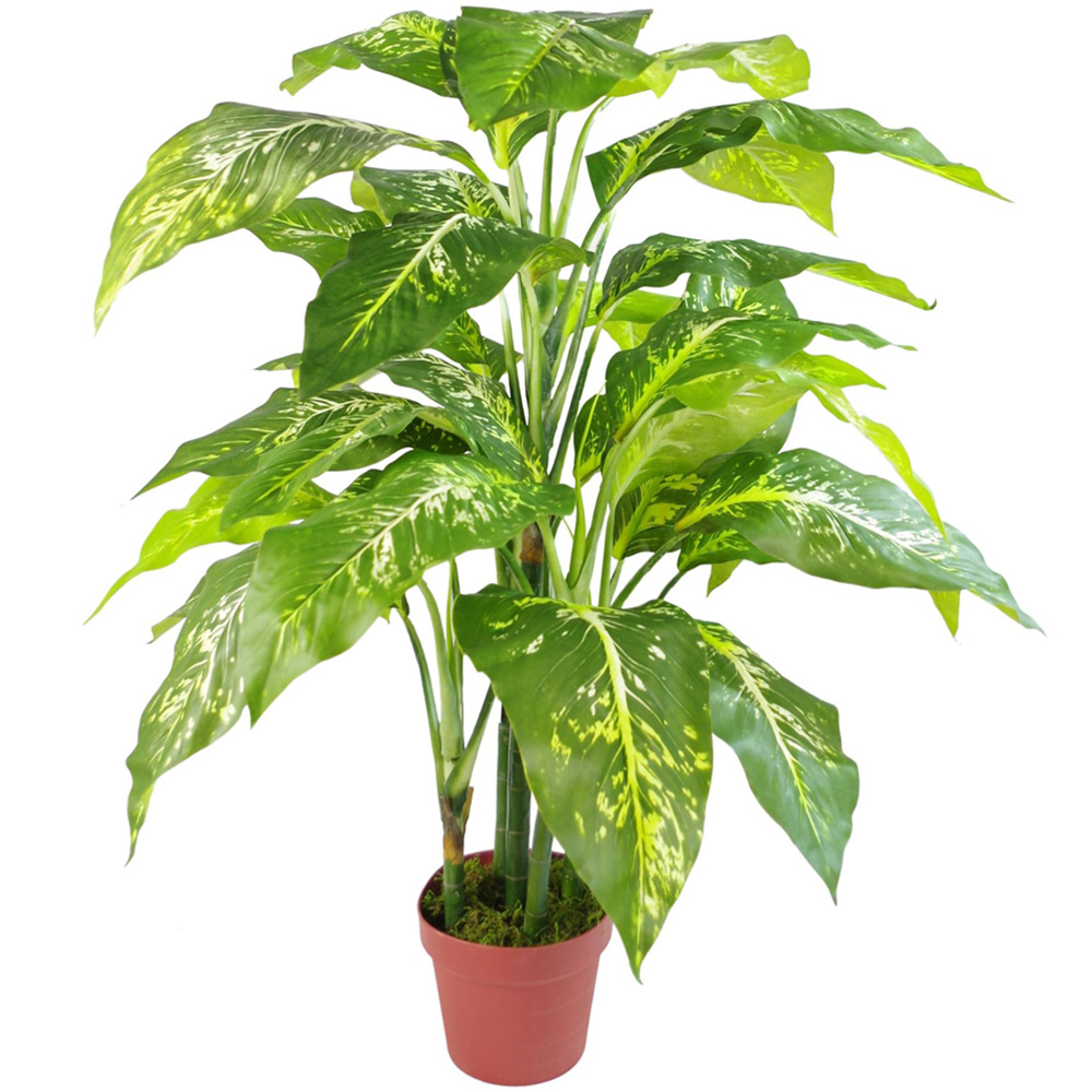Leaf Large Foxs Aglaonema Spotted Evergreen Artificial Tree Pot 3.2ft Image 1